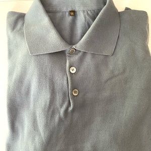 Brioni long sleeves cotton knit polo shirt. Made in Italy of the finest cotton
